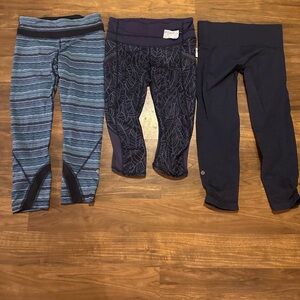 lululemon Blue and Navy Leggings 3-Pack